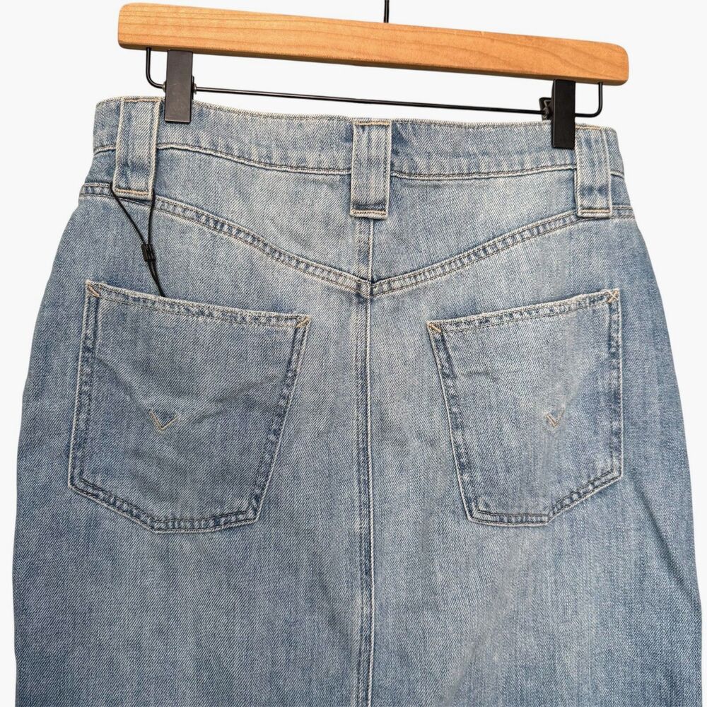 Hudson Jeans Midi Pencil Denim Skirt Light Wash Size 29 Button Front - Picture 8 of 10